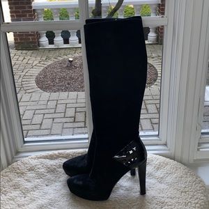 Gucci Black Suede Platform Boots